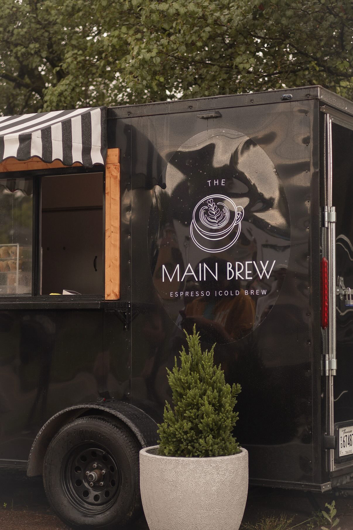 The Main Brew coffee trailer with logo